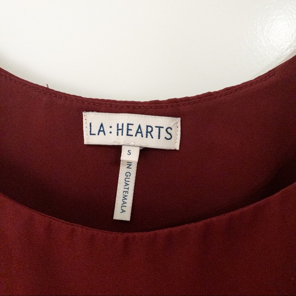 $5 Add on - LA Hearts Dark Red Crop Top Size S - Picture 4 of 5
